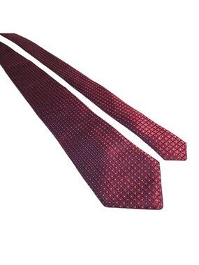 Nordstrom Red Blue Geometric Silk Men Tie Made Italy Woven Pattern Classic Style
